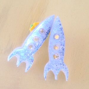 Atomic Lucite Rocket Earrings NEW